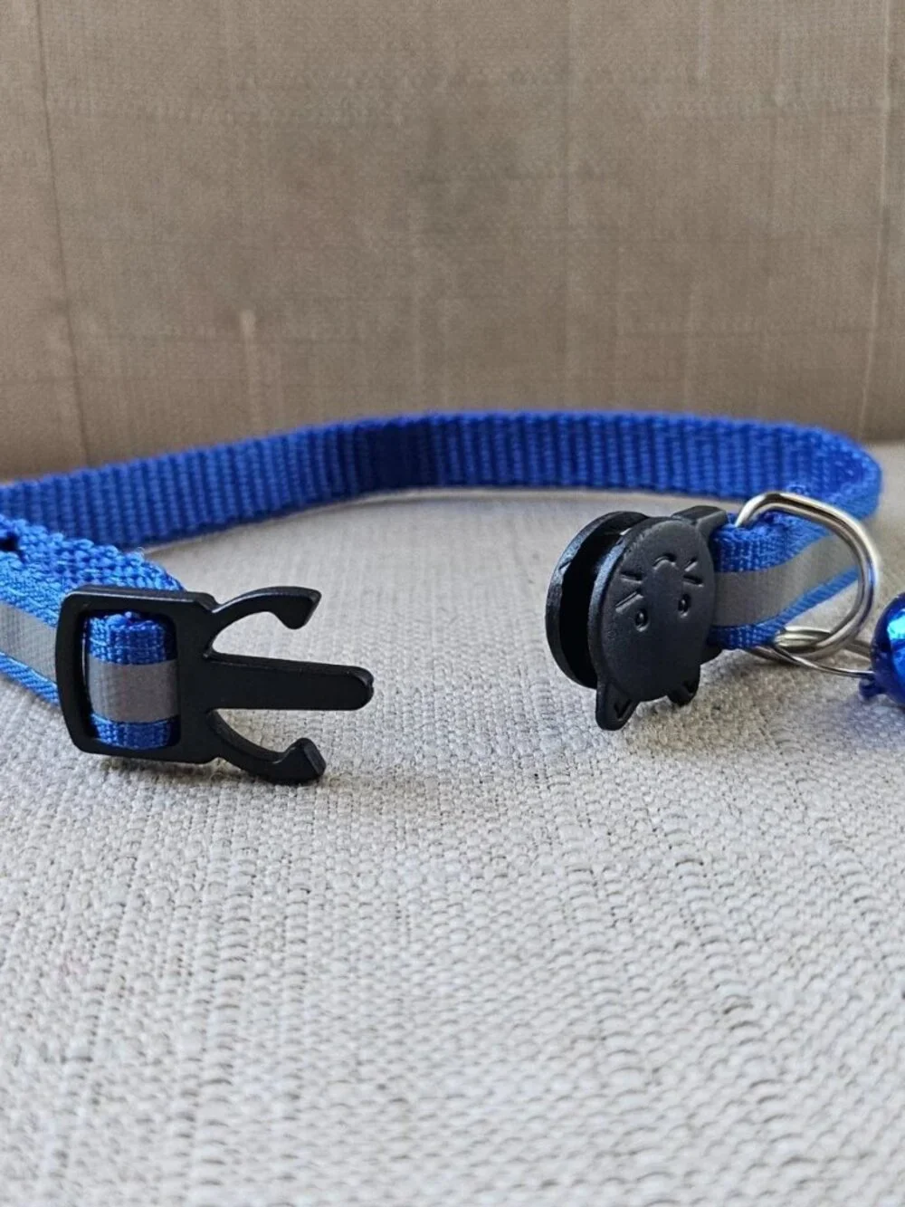 Cat Collar Blue Nylon Pet Collar With Bell W/ Reflective Neck Collar adjustable
